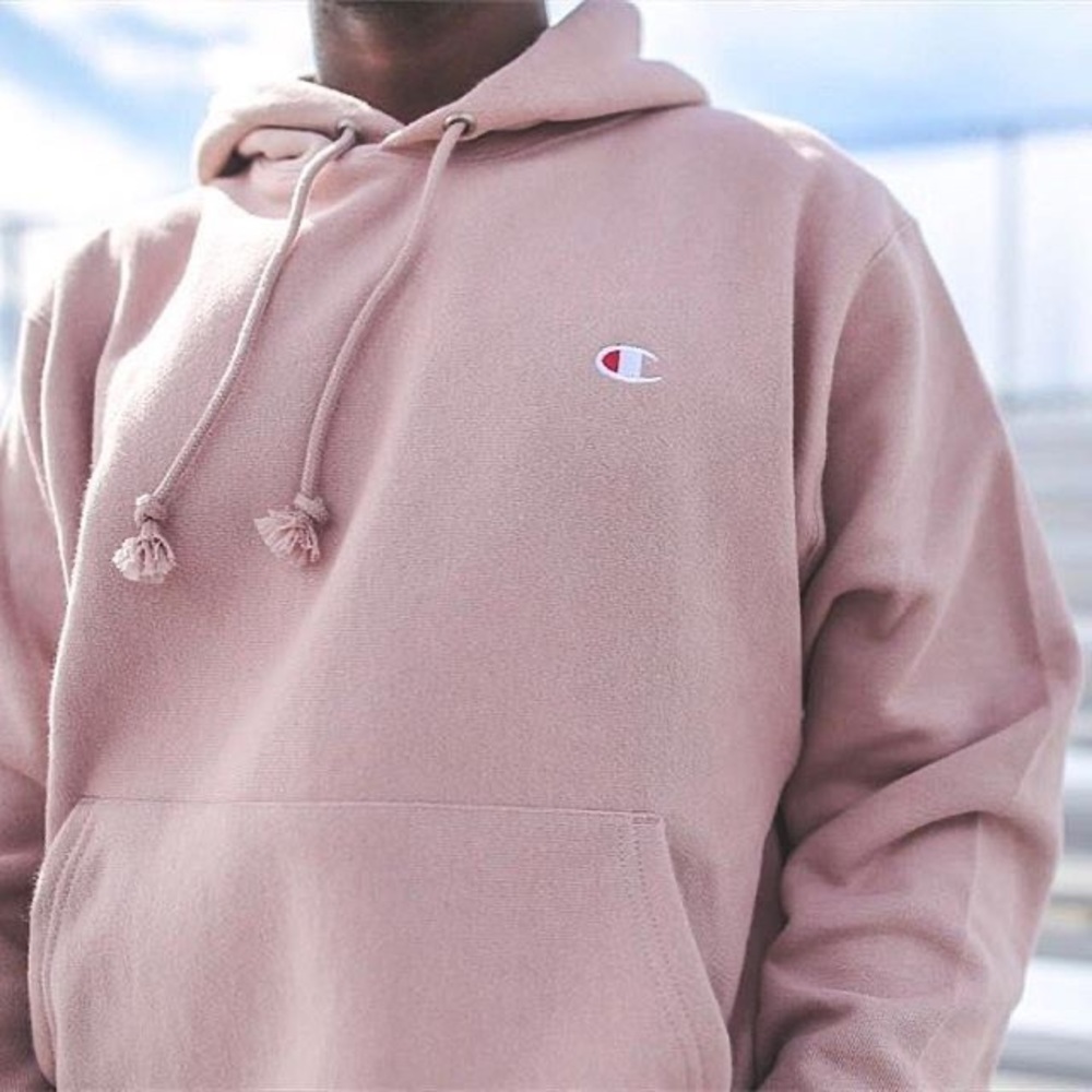 Dusty pink Champion Reverse Weave hoodie